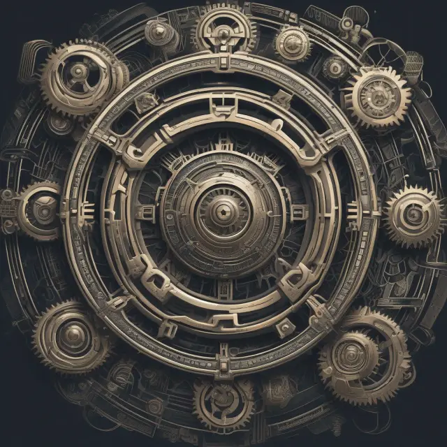 Three interlocking gears symbolizing Universal, General, and Special agents in finance, representing their roles and interactions