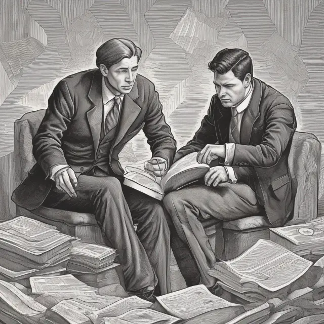 Two hands holding a double-headed coin, symbolizing agents and principals. Challenging circumstances represented by waves, requiring open communication and trust between them.