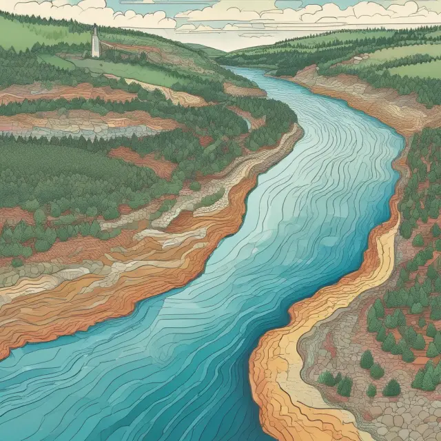 Price levels shaping the flow of aggregate demand as economic agents navigate a meandering river