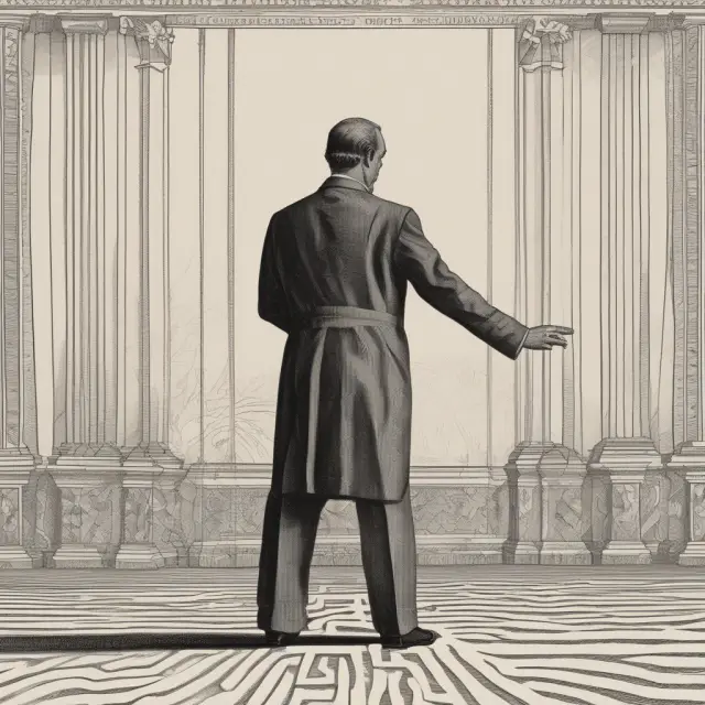 A central bank conductor, orchestrating economic conditions by manipulating aggregate demand, inflation, and interest rates curves