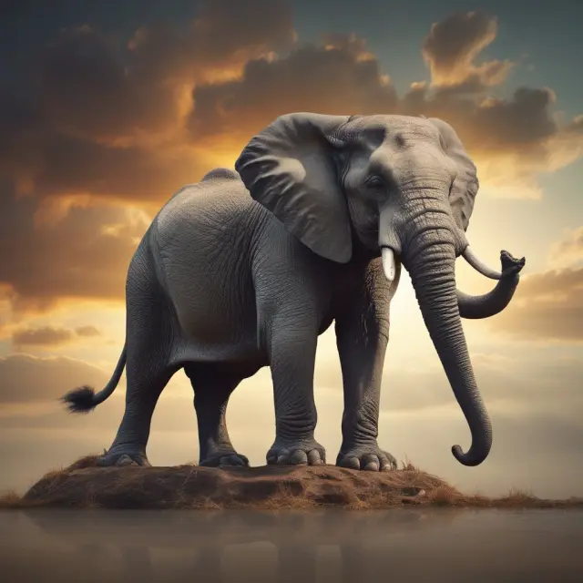 A managed lion protects and strategically manages a non-managed elephant