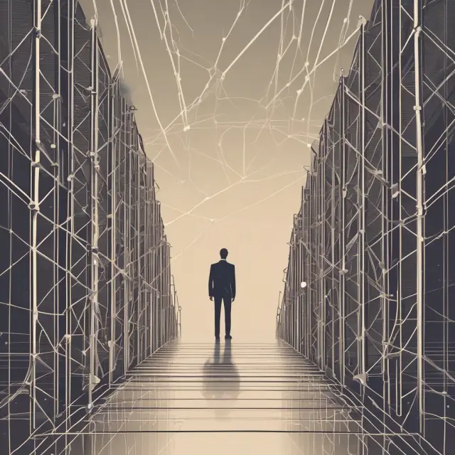 A sturdy bridge made of interconnected financial symbols directly linking various brokerages and banks, emphasizing secure and efficient data transfer for account aggregation.