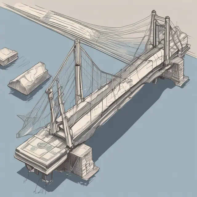 A bridge connects multiple, scattered financial account symbols, symbolizing consolidation. Client consent is represented as a golden key unlocking the bridge.