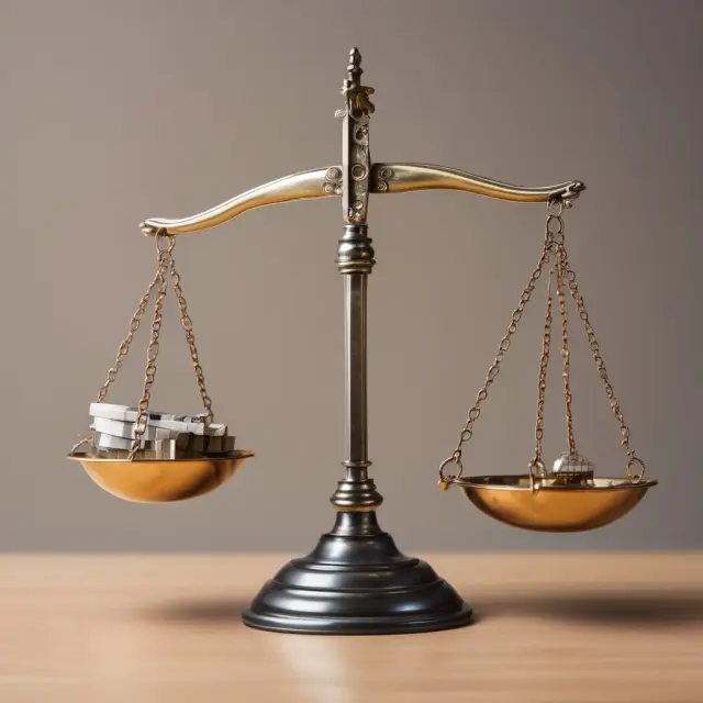 Two scales balancing: one labeled 