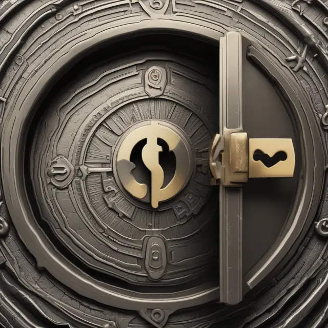 An ornate vault opens, revealing AGI details ensuring secure tax filings through identity verification