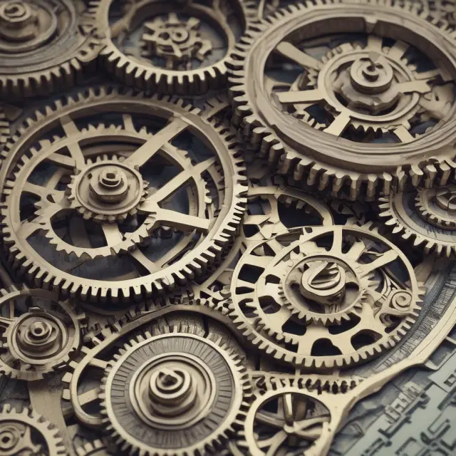 A vintage wooden calculator with various gears turning, symbolizing the AGI calculation process, with labels for income sources and deductions