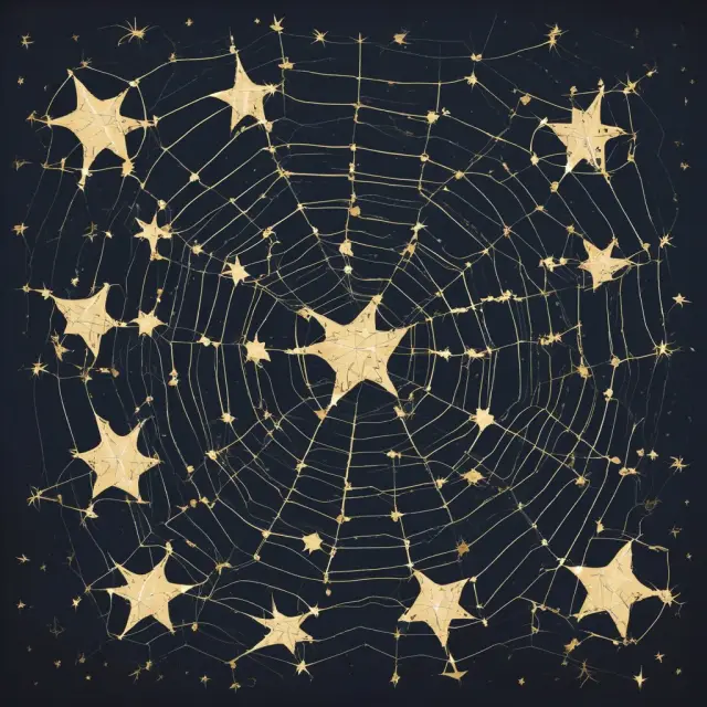 A celestial representation of loans and borrowers with varying EAD values in an AIRB system, demonstrating credit risk exposure.