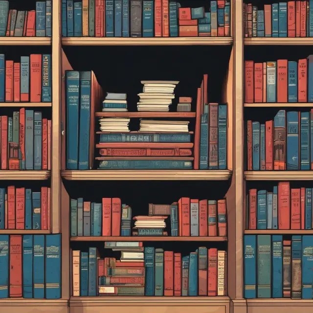 An image of a bookshelf filled with books on Alan Greenspan, representing the wealth of resources available for learning more about this influential economist.