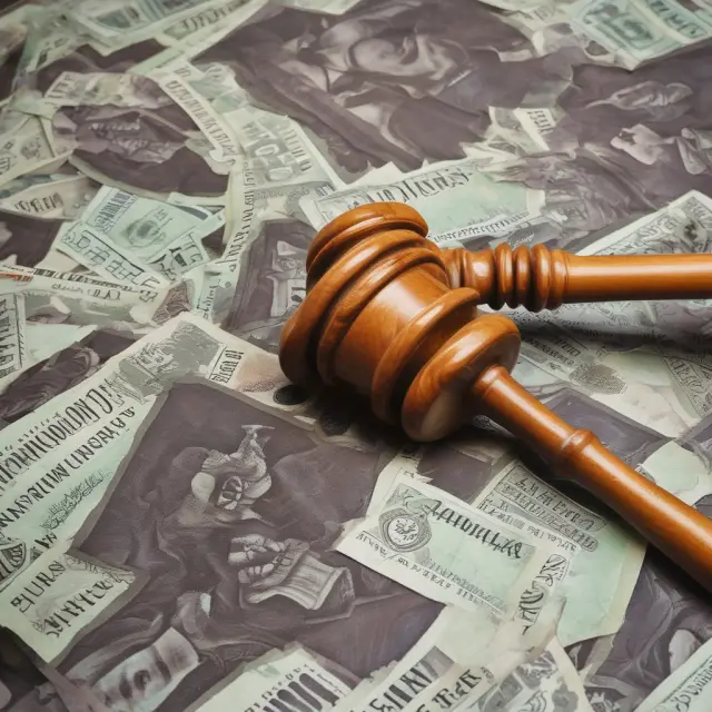Regulator holding a gavel, influencing an insurance company