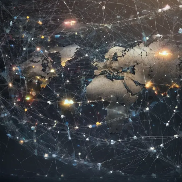 An intricate, globally interconnected network representing informational efficiency in economic markets