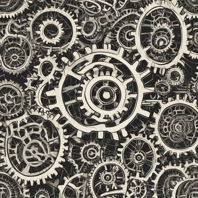 A metaphorical image of an efficient market illustrated by interconnecting gears symbolizing the optimized flow of resources and economic development.