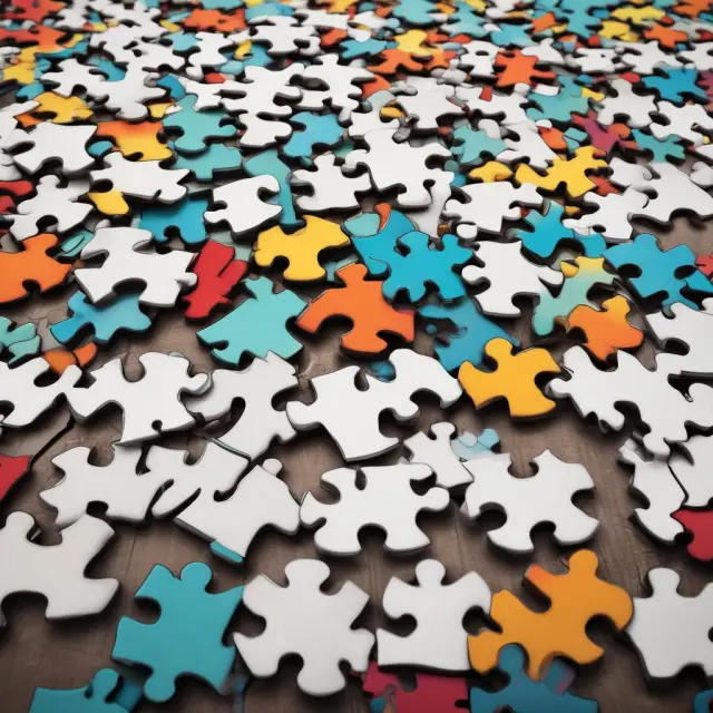 An economic jigsaw puzzle with misshaped pieces symbolizing misallocated resources, causing inefficiencies and economic losses