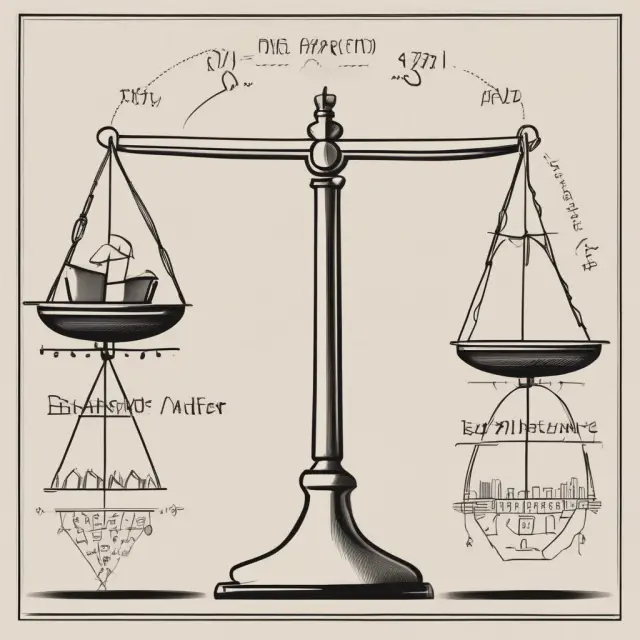 A balance scale with one pan representing historical percentage method and the other pan holding Pareto analysis. The two methods collaborate to ensure accurate estimation of uncollectible accounts.