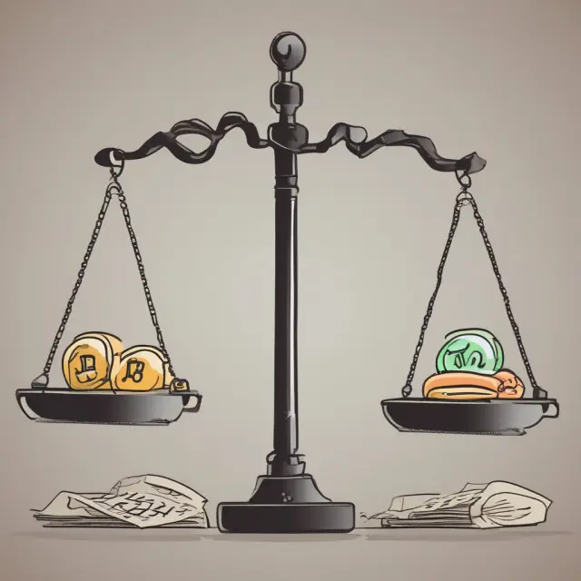 Visual representation of a balance scale with receivables on one side and an allowance for doubtful accounts on the other, symbolizing accurate financial reporting.