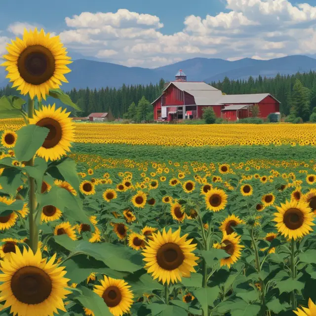 A sunflower representing Alpha in the midst of an efficient market landscape