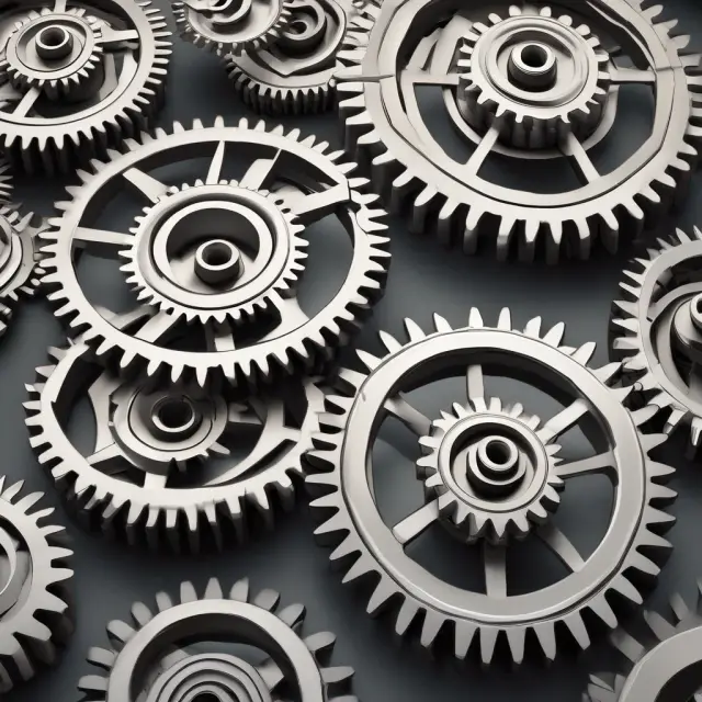 Gears representing SEC regulations interlocking to ensure fairness and transparency in alphabet stock issuance