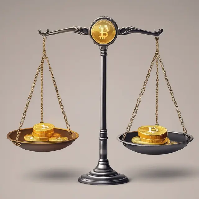 Balance scale representing Bitcoin and Altcoins for portfolio diversification.