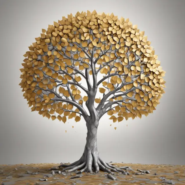 Golden-silver tree illustrating the contrasting effects of General Depreciation System (GDS) and Alternative Depreciation System (ADS) on tax liabilities
