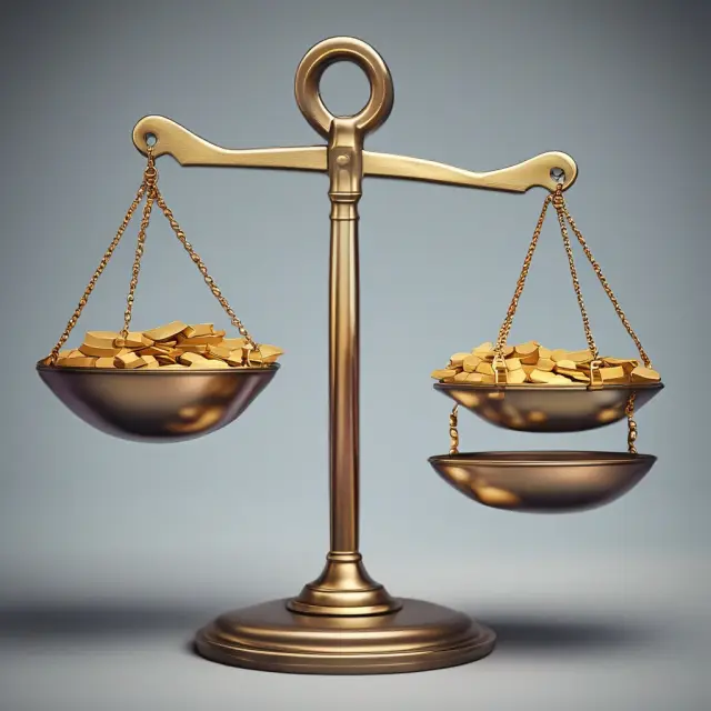 Gold coins symbolizing rental income balanced against a depreciating real estate asset using Alternative Depreciation System