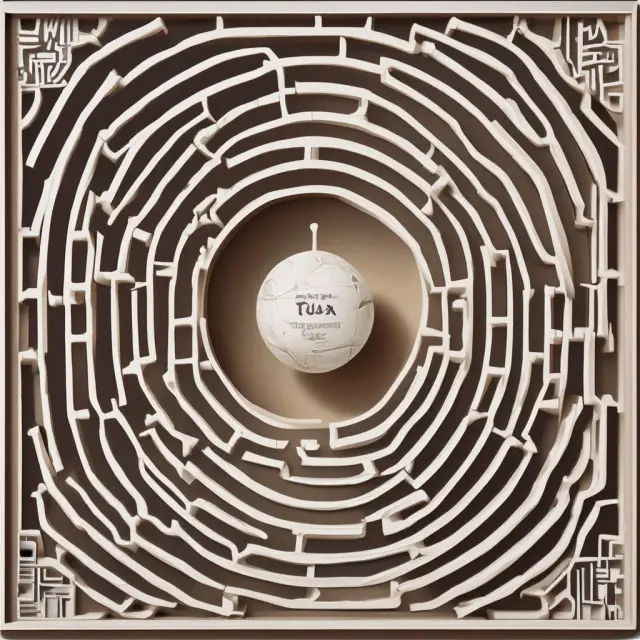 Five tax experts guiding businesses through the complexities of the Alternative Depreciation System using an intricately designed maze