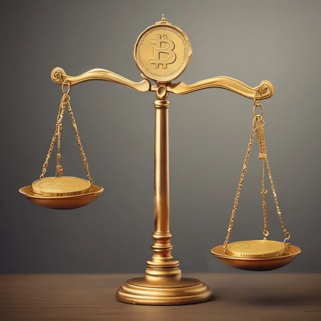 Golden coin on a balance scale representing hedge funds as alternative investments, emphasizing diversification and potential risks