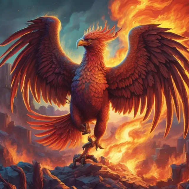 A wealthy phoenix emerges from the ashes of previous tax strategies, symbolizing the need to adapt to Alternative Minimum Tax (AMT) regulations