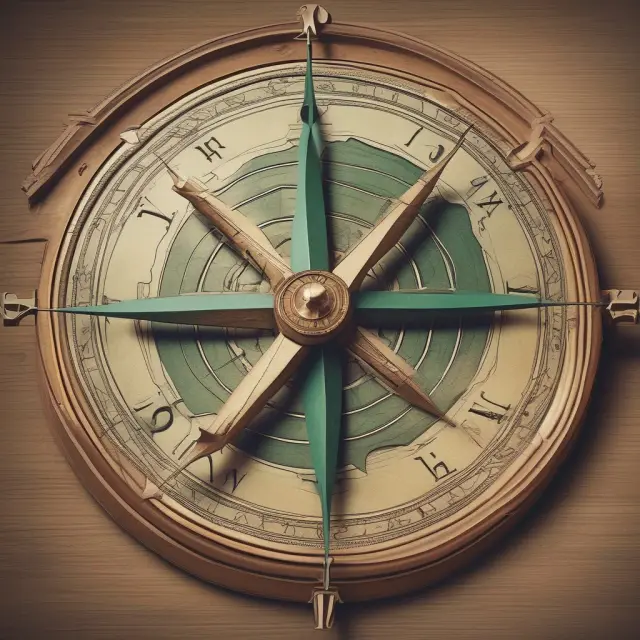 Two compasses merging to create a new direction for growth, symbolizing company amalgamations.