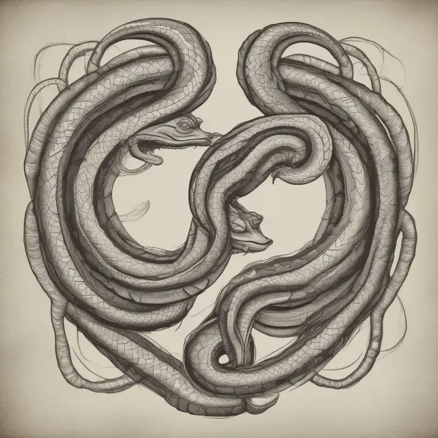 Two snaking coils representing companies merging to form a single entity in an amalgamation.