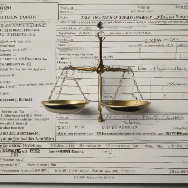 Two sets of scales balance tax figures between Columns A and C on a Form 1040-X for an amended tax return