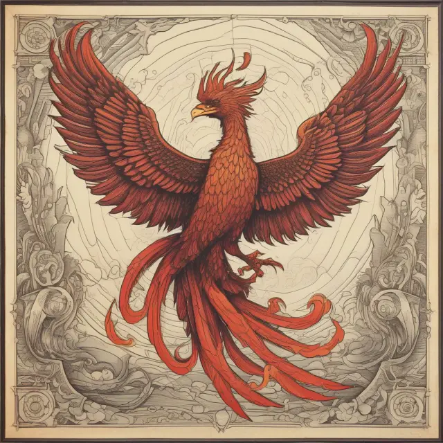 An image of a mythical Phoenix emerging from the depths of a complex tax return document, illustrating amendments and fresh starts.