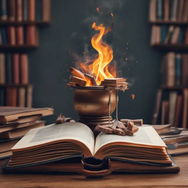 A multicultural melting pot filled with open books, emphasizing the role of education in providing opportunities and fostering societal cohesion.