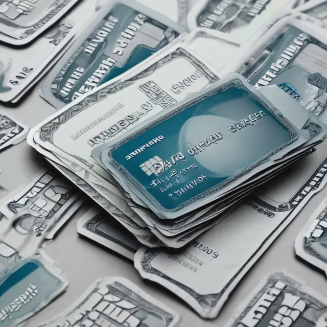 Three interconnected cards representing Amex Charge Cards, Credit Cards, and Prepaid Debit Cards.