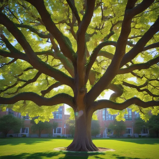 Image of a tree with alternating leaves symbolizing the AOTC and LLC tax credits for education expenses
