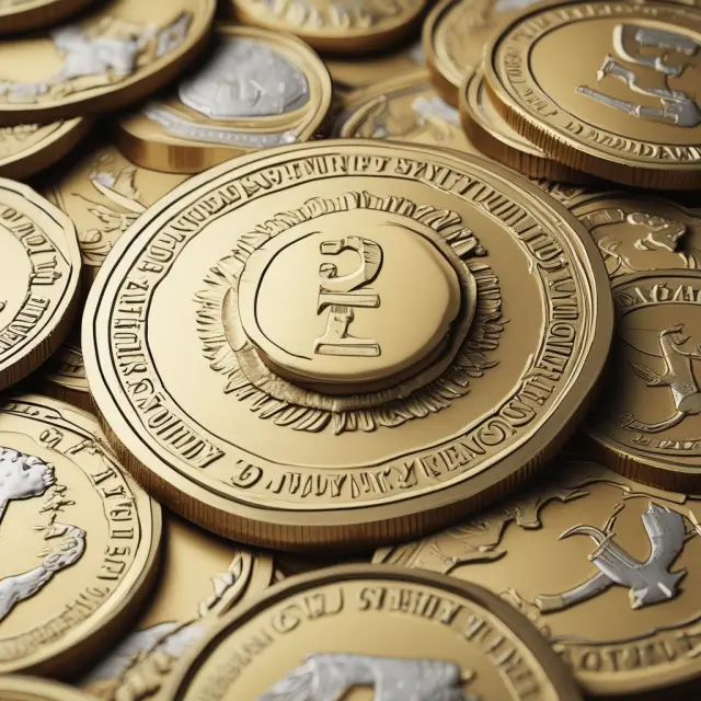 Golden coin with 