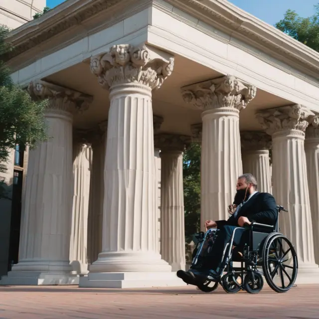 Three interconnected pillars symbolizing Title I: Employment Discrimination, Title II: State & Local Government Entities, and Title III: Public Accommodations under the Americans with Disabilities Act