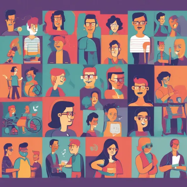 People with different disabilities building an accessible website together