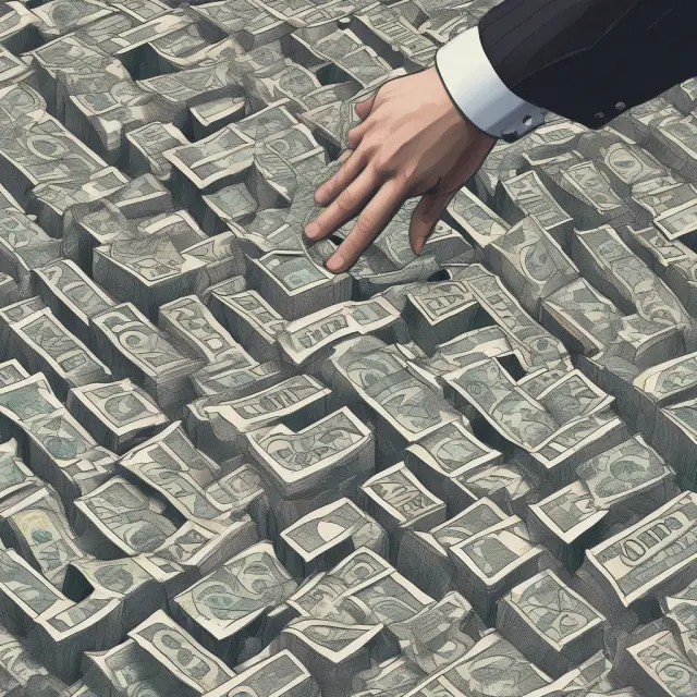 A criminal depositing funds into the financial system through a complex web of banknotes
