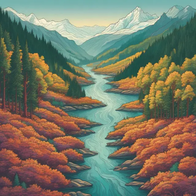 A serene river illustrating how amortized bond premium affects taxable income through constant yield method