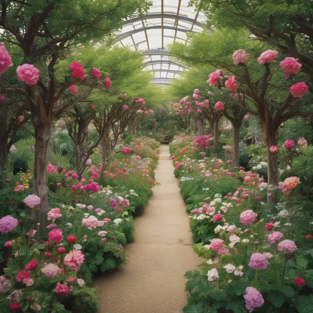 A vibrant intellectual property garden flourishing with patents, trademarks, copyrights, and the abstract 