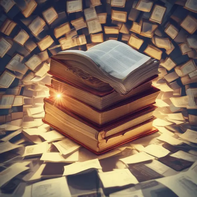 Intangible assets as books melting, forming amortization schedules, symbolizing financial transparency and lifecycle