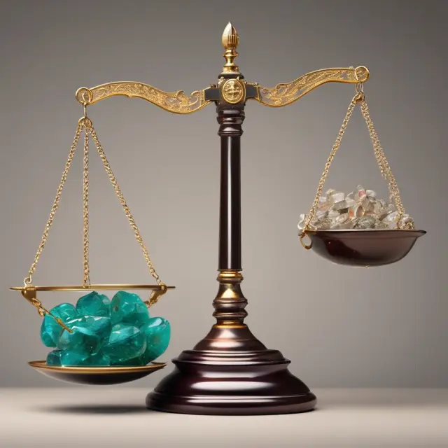 Intangible assets, represented by precious gems, balanced against income statements
