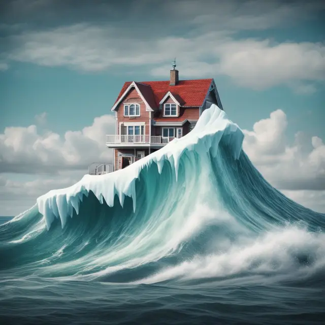 Visualization of interest waves gradually chipping away at a mortgage