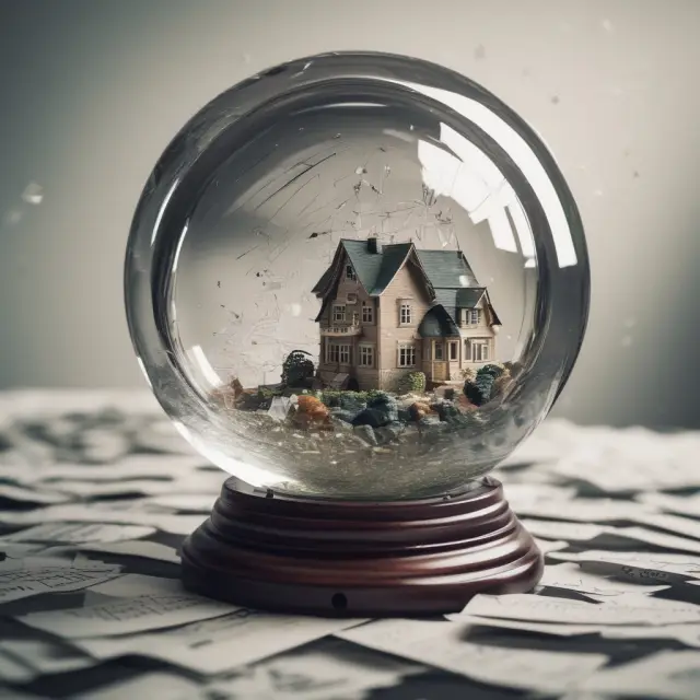 Crystal ball displaying a detailed amortization schedule with monthly payment breakdowns