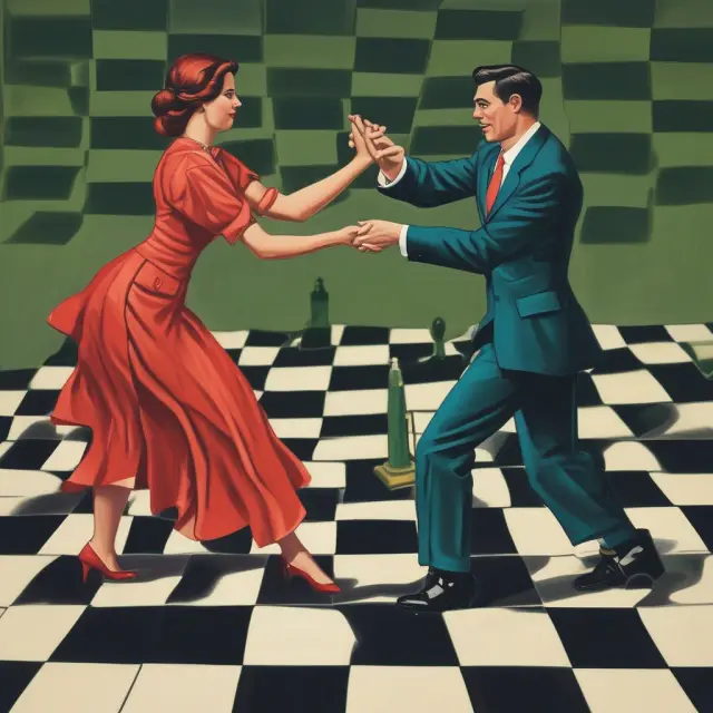 An image of interest and principal interacting on a chessboard as they pay off an amortized loan