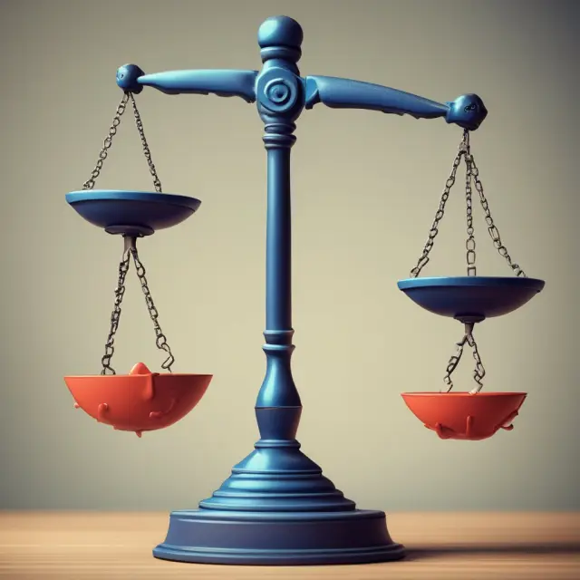 A balanced scale with an anchor swaying it towards one side, symbolizing the influence of anchors on decisions.