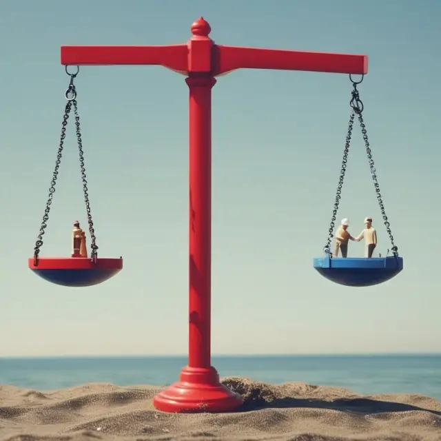 Three scenarios illustrating anchoring bias in finance: sales negotiations with an anchor scale, stock trading as a tug-of-war, and wage negotiations on a teeter-totter.