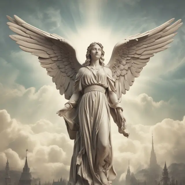 Golden angels in a vibrant sky, releasing shooting stars symbolizing groundbreaking tech investments and success stories