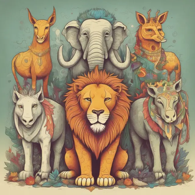 Five animal spirits representing confidence, corruption, money illusion, fairness, and storytelling in economic decision-making