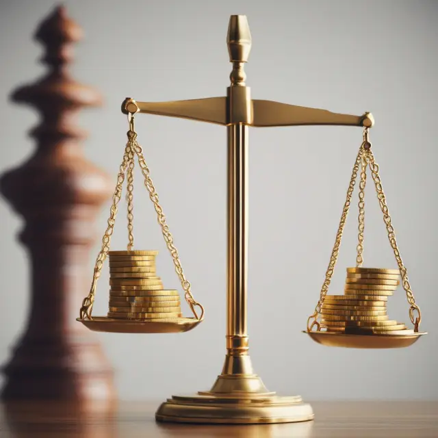 Golden scales weighing estimated tax payments, underpayment penalties loom in the background