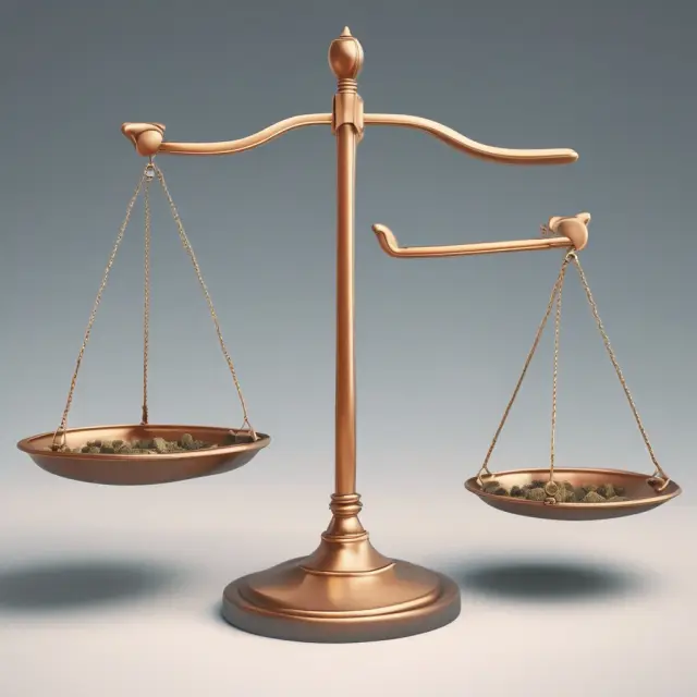 A balance scale with 